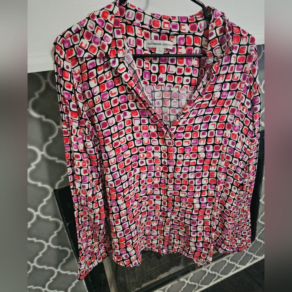 Red And Pink Button Up
